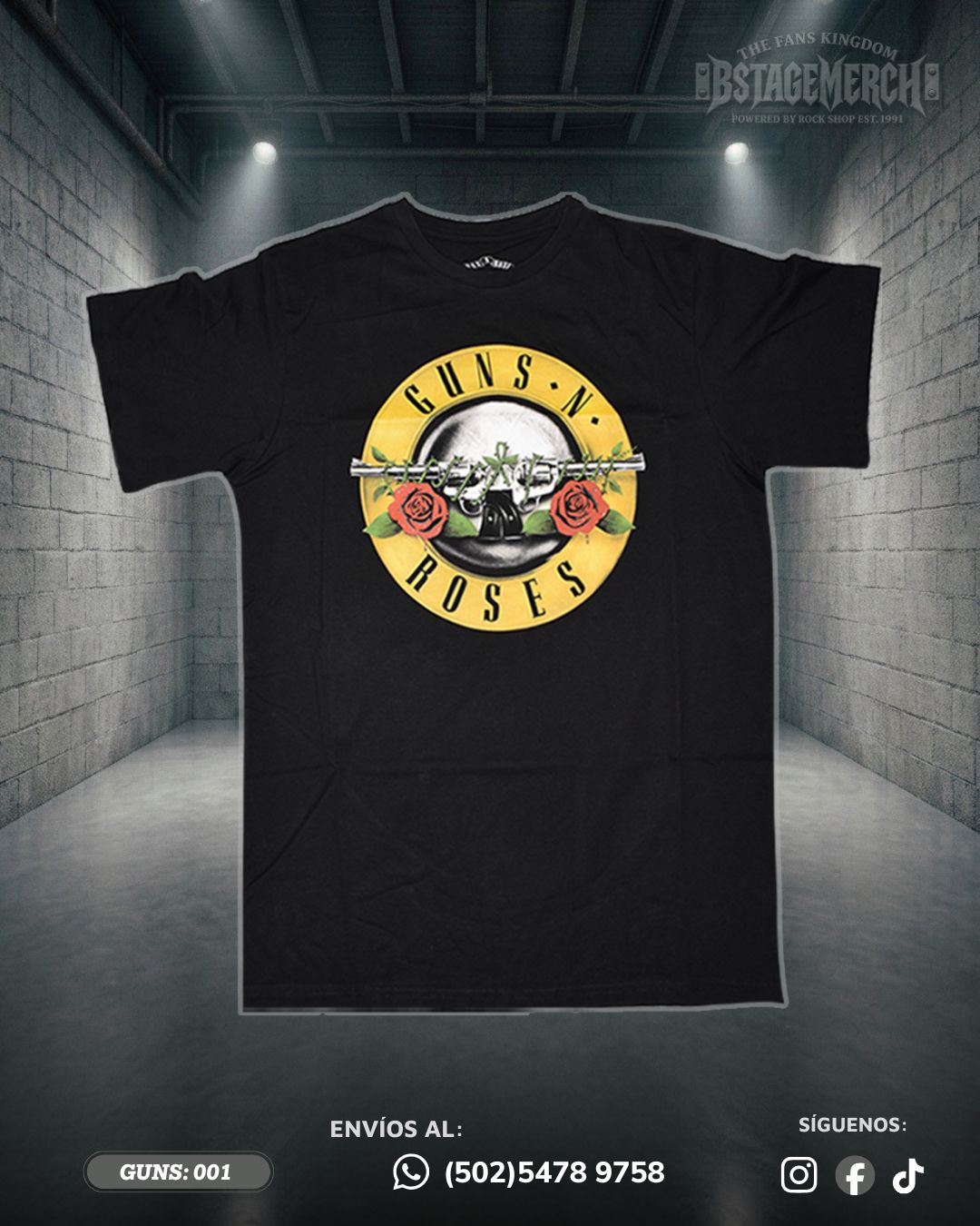 PLAYERA GUNS N' ROSES - CLASSIC BULLET LOGO